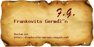 Frankovits Germán névjegykártya